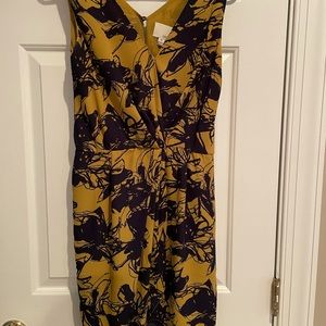 Yellow and navy floral dress